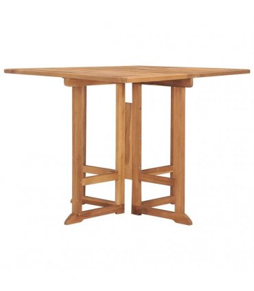 vidaXL Folding Garden Dining Table 90x90x75 cm Solid Teak Wood