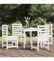 vidaXL 5 Piece Garden Dining Set White Solid Wood Pine
