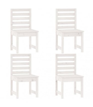 vidaXL 5 Piece Garden Dining Set White Solid Wood Pine