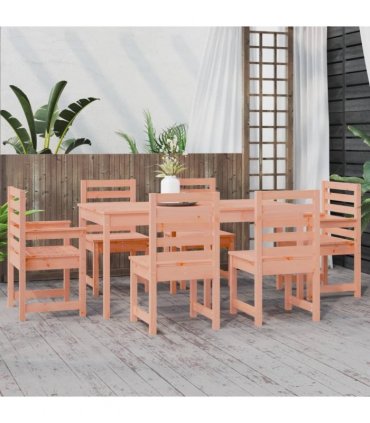 vidaXL 7 Piece Garden Dining Set Solid Wood Douglas