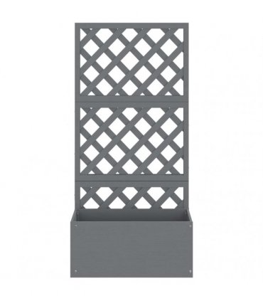vidaXL Trellis Planters 2 pcs Grey 65x33x135 cm WPC