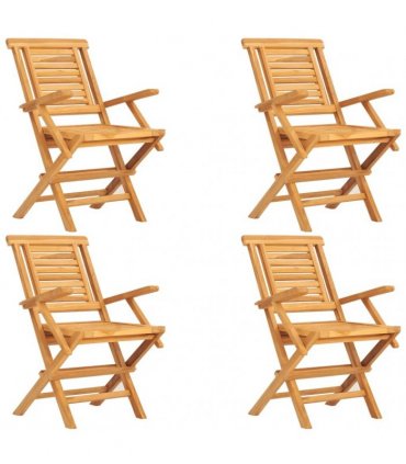 vidaXL 5 Piece Garden Dining Set Solid Wood Teak