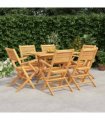 vidaXL 7 Piece Garden Dining Set Solid Wood Teak