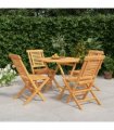 vidaXL 5 Piece Garden Dining Set Solid Wood Teak
