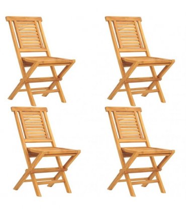 vidaXL 5 Piece Garden Dining Set Solid Wood Teak