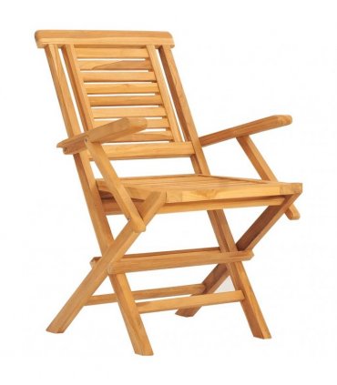 vidaXL 5 Piece Garden Dining Set Solid Wood Teak