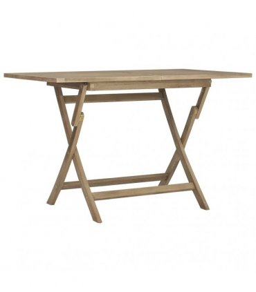 vidaXL 5 Piece Garden Dining Set Grey Solid Wood Teak
