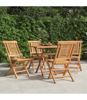 vidaXL Folding Chairs 4 pcs 47x63x90 cm Solid Wood Teak