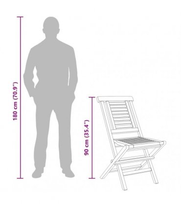 vidaXL Folding Chairs 6 pcs 47x63x90 cm Solid Wood Teak