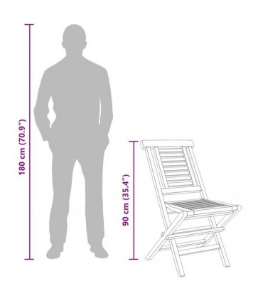 vidaXL Folding Chairs 8 pcs 47x63x90 cm Solid Wood Teak
