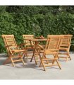 vidaXL Folding Chairs 4 pcs 56x63x90 cm Solid Wood Teak