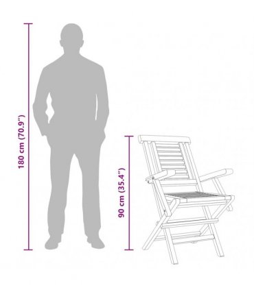 vidaXL Folding Chairs 4 pcs 56x63x90 cm Solid Wood Teak