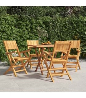 vidaXL Folding Chairs 4 pcs 55x61x90 cm Solid Wood Teak
