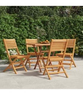 vidaXL Folding Chairs 4 pcs 47x62x90 cm Solid Wood Teak