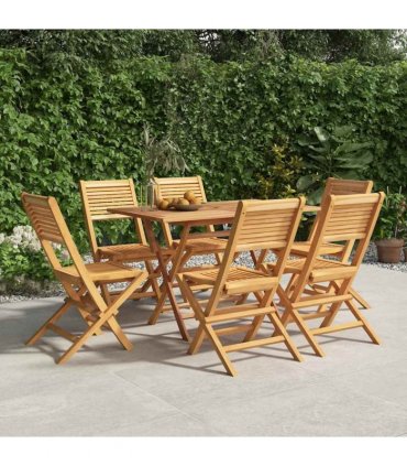 vidaXL Folding Chairs 6 pcs 47x62x90 cm Solid Wood Teak