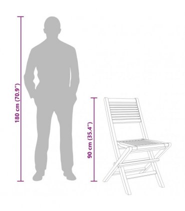vidaXL Folding Chairs 8 pcs 47x62x90 cm Solid Wood Teak