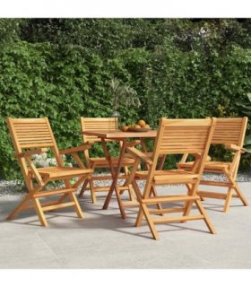 vidaXL Folding Chairs 4 pcs 55x62x90 cm Solid Wood Teak