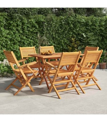 vidaXL Folding Chairs 6 pcs 55x62x90 cm Solid Wood Teak