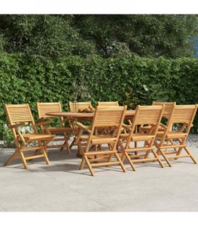 vidaXL Folding Chairs 8 pcs 55x62x90 cm Solid Wood Teak