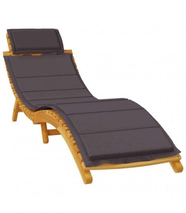 vidaXL Sun Loungers 2 pcs with Dark Grey Cushions Solid Wood Acacia