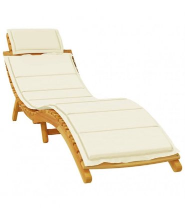 vidaXL Sun Loungers 2 pcs with Cream Cushions Solid Wood Acacia