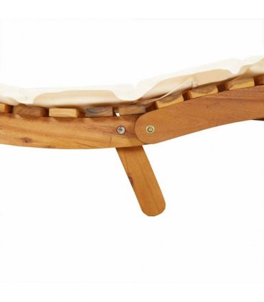 vidaXL Sun Loungers 2 pcs with Cream Cushions Solid Wood Acacia