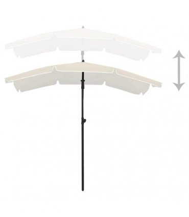 vidaXL Garden Parasol with Pole 200x130 cm Sand