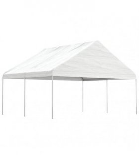 vidaXL Gazebo with Roof White 4,46x5,88x3,75 m Polyethylene