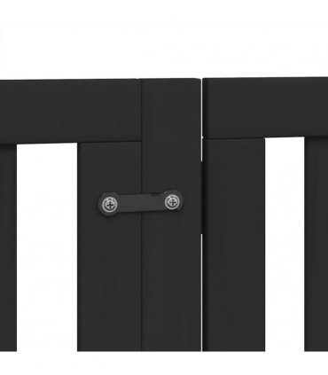 vidaXL Dog Gate with Door Foldable 12 Panels Black 600 cm Poplar Wood