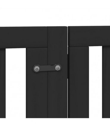 vidaXL Dog Gate with Door Foldable 15 Panels Black 750 cm Poplar Wood