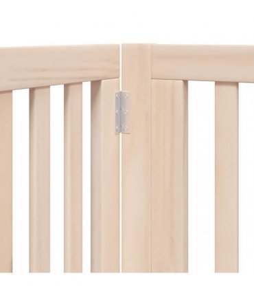 vidaXL Dog Gate with Door Foldable 8 Panels 640 cm Poplar Wood