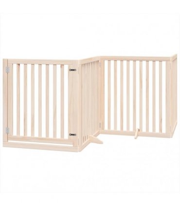 vidaXL Dog Gate with Door Foldable 10 Panels 800 cm Poplar Wood