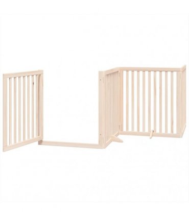vidaXL Dog Gate with Door Foldable 10 Panels 800 cm Poplar Wood