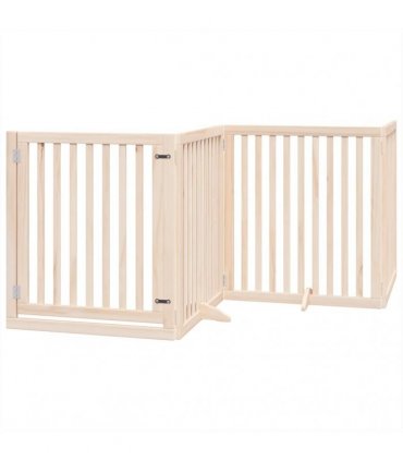 vidaXL Dog Gate with Door Foldable 12 Panels 960 cm Poplar Wood