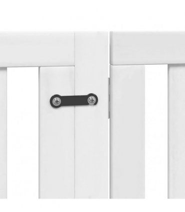 vidaXL Dog Gate with Door Foldable 12 Panels White 960 cm Poplar Wood