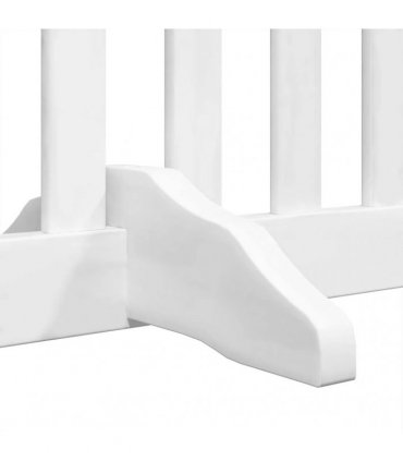 vidaXL Dog Gate with Door Foldable 6 Panels White 480 cm Poplar Wood