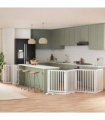 vidaXL Dog Gate with Door Foldable 10 Panels White 800 cm Poplar Wood
