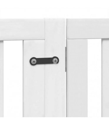 vidaXL Dog Gate with Door Foldable 10 Panels White 800 cm Poplar Wood