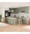vidaXL Dog Gate with Door Foldable 10 Panels 800 cm Poplar Wood