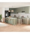 vidaXL Dog Gate with Door Foldable 12 Panels 960 cm Poplar Wood
