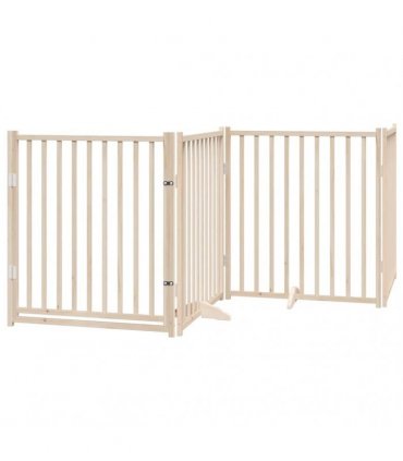 vidaXL Dog Gate with Door Foldable 12 Panels 960 cm Poplar Wood