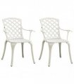 vidaXL Garden Chairs 2 pcs Cast Aluminium White