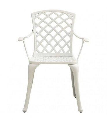 vidaXL Garden Chairs 2 pcs Cast Aluminium White