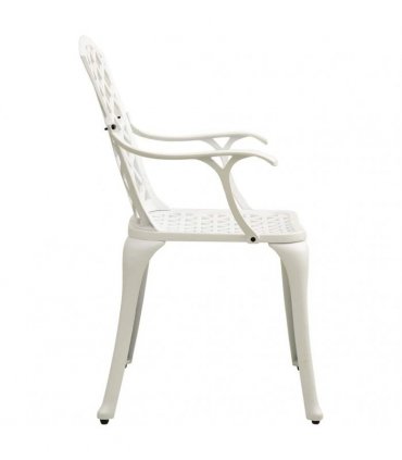 vidaXL Garden Chairs 2 pcs Cast Aluminium White