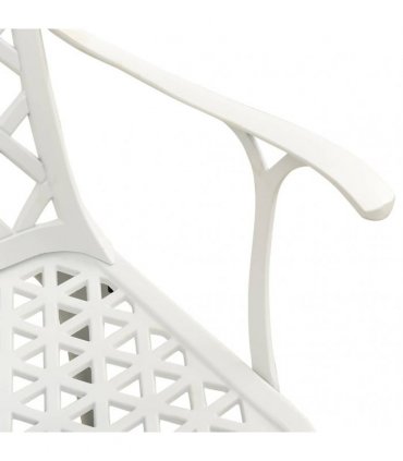 vidaXL Garden Chairs 2 pcs Cast Aluminium White