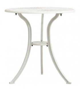 vidaXL Garden Table White 62x62x65 cm Cast Aluminium