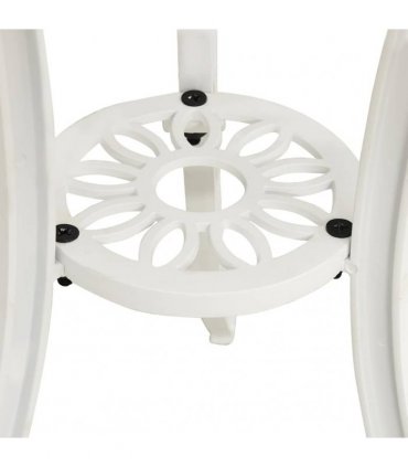 vidaXL Garden Table White 62x62x65 cm Cast Aluminium