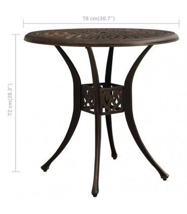vidaXL Garden Table Bronze 78x78x72 cm Cast Aluminium