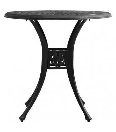 vidaXL Garden Table Black 78x78x72 cm Cast Aluminium
