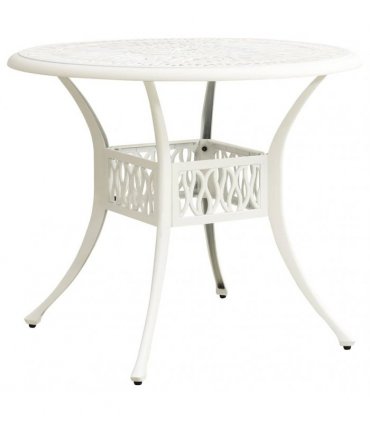 vidaXL Garden Table White 90x90x74 cm Cast Aluminium